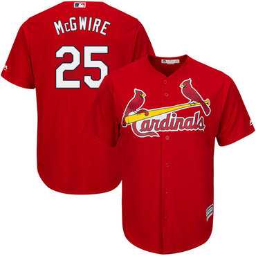 Mens St Louis Cardinals #25 Mark McGwire Red Cool Base Stitched Jersey Dzhi